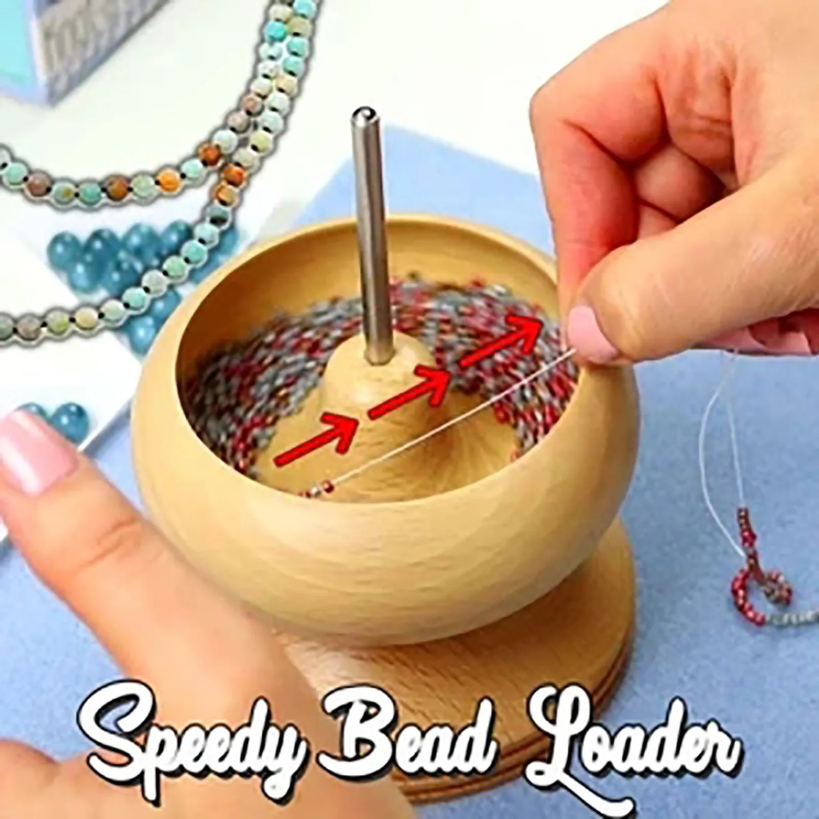 

Shop LC DIY Making Bead Spinner Holder Gem Wooden Crafting Project Stringing With Big Eye Needle Gifts Spin And String