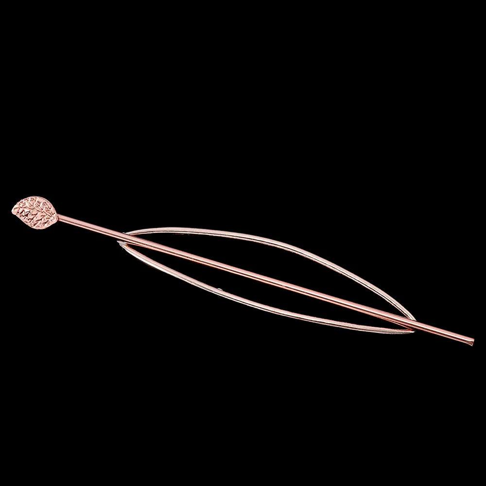 rose gold 1 шт. популярная простая Геометрическая эллиптическая шпилька для девушек, украшение для волос, заколка для женщин, подарок, горячая Распродажа - Цвет: rose gold