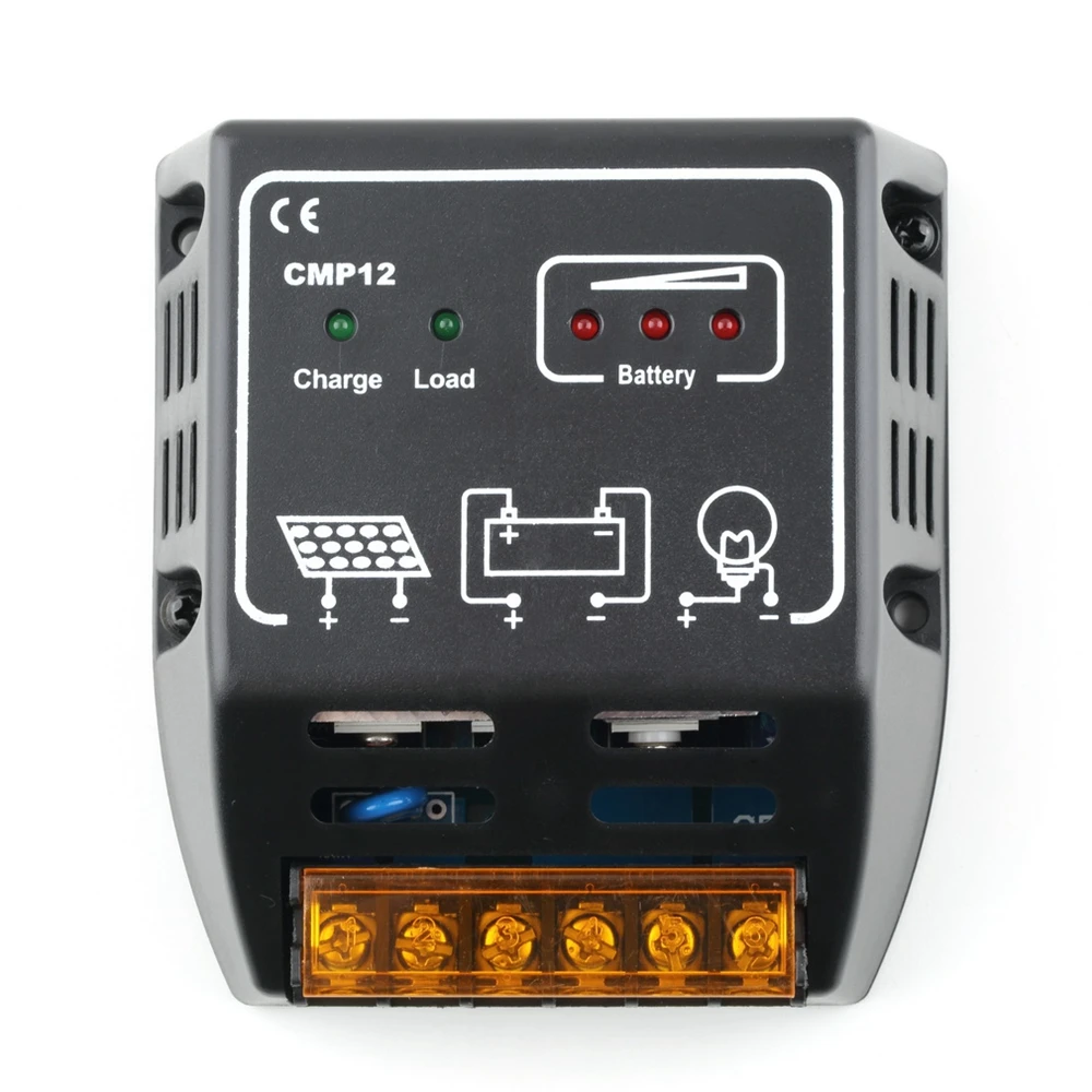 Контроллер заряда солнечной батареи PowMr CMP12 PWM 12 В 24 автоматический регулятор для