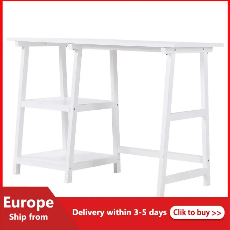 Офисные столы белый верстак с двумя полками прочная и легкая сборка подходит для