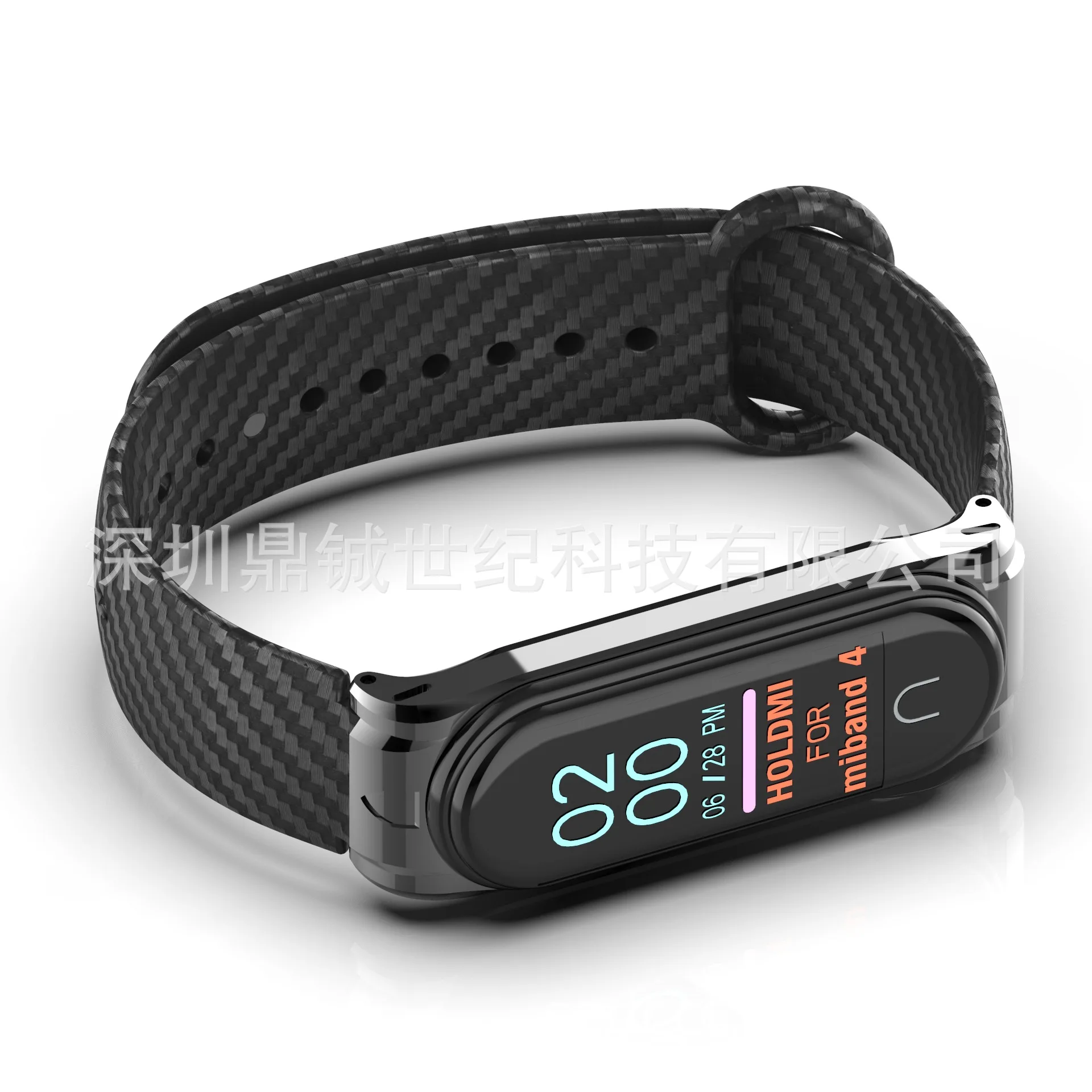 Высококачественный ремешок для Mi Band 4 из мягкого силикона и углеродного волокна