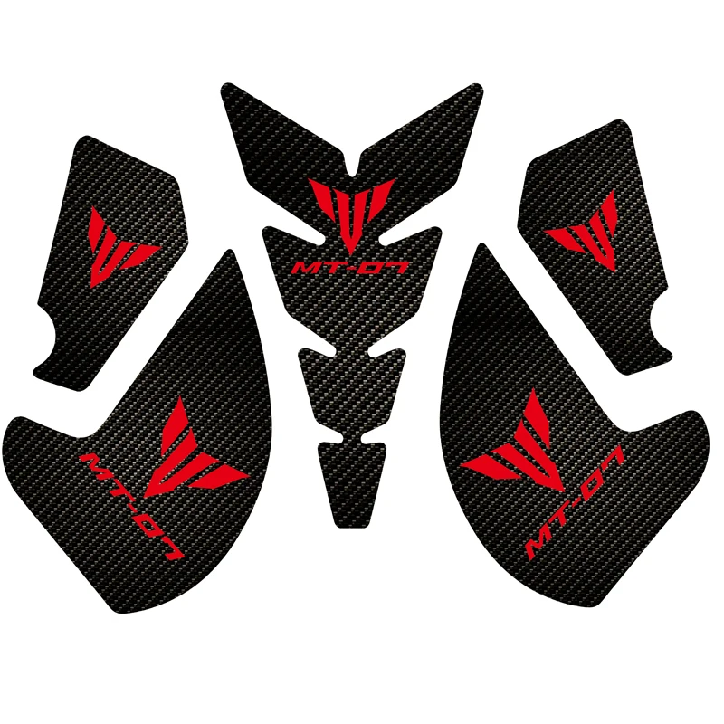 

MT07 Motorcycle Anti slip Tank Pad Sticker Pad Side Gas Knee Grip Protector FOR YAMAHA MT-07 MT07 2018-2019 Fiber texture