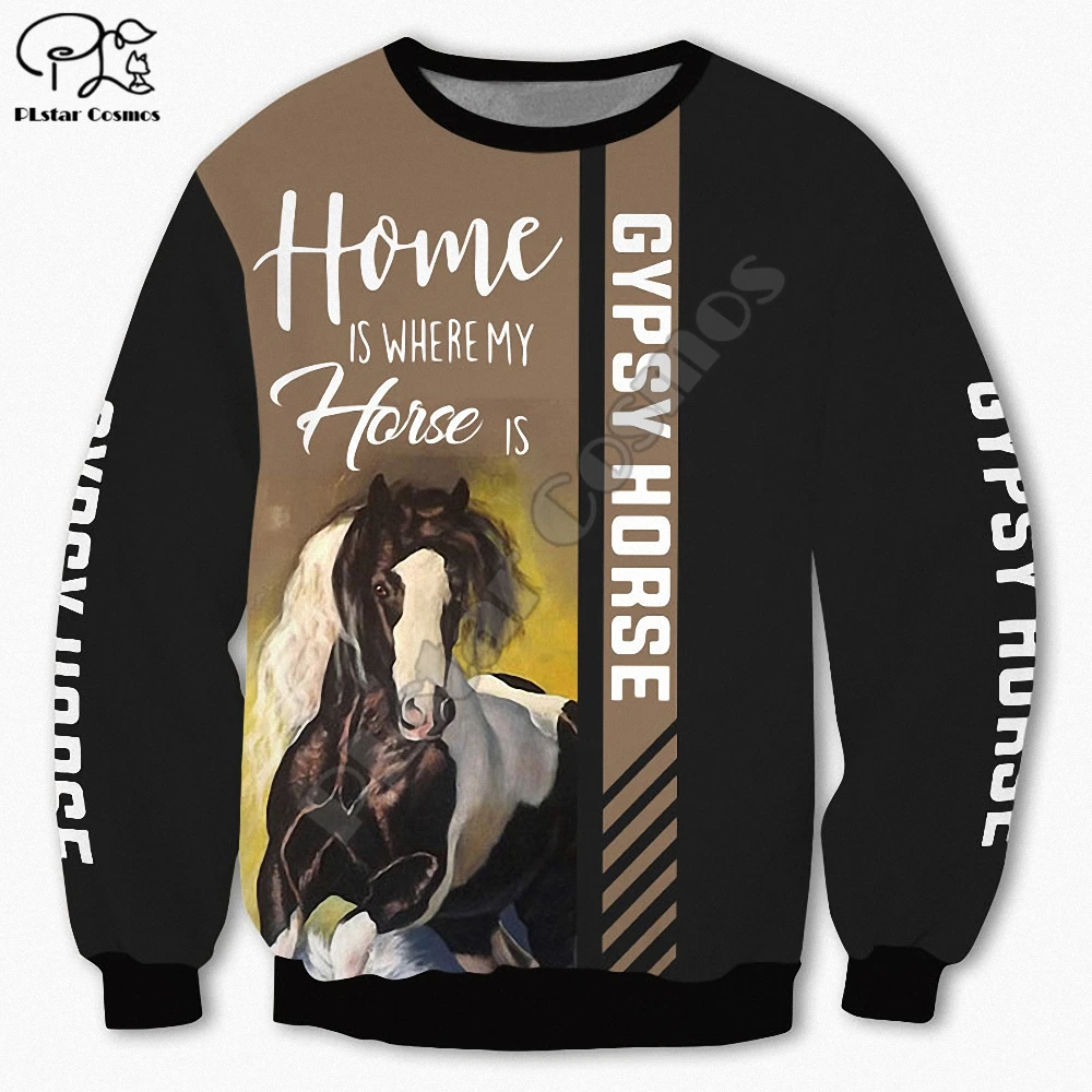 

PLstar Cosmos Love Horse Fashion Men's Sweatshirt Gypsy Horse 3D Printing Harajuku Jacket Unisex Casual Hoodie Style-7