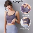 Simpold широкий плечевой ремень Топ Для Йоги ударопрочный фитнес-Бюстгальтер с съемной нагрудной подушкой дышащая Спортивная одежда для тренировок 008