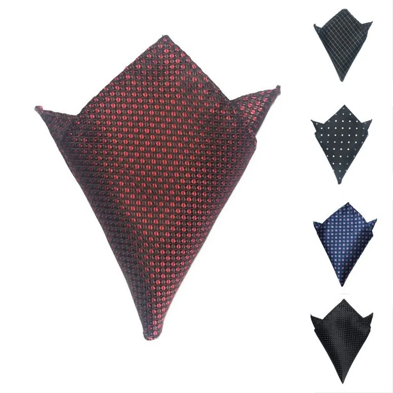 

Red Square Pocket for Men Blue Paisley Pattern Hankerchief Colorful Solid Color Gentlemen Wedding Pocket Square
