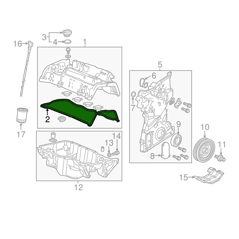 

Cylinder Head Valve Cover Gasket 12341-5A2-A01 for 2013-2017 Honda Accord 2.4L EX EXL