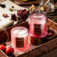 new glass candle jar warm gift smokeless scented candles aromatherapy candle jars with lid party decorative candles soy candles