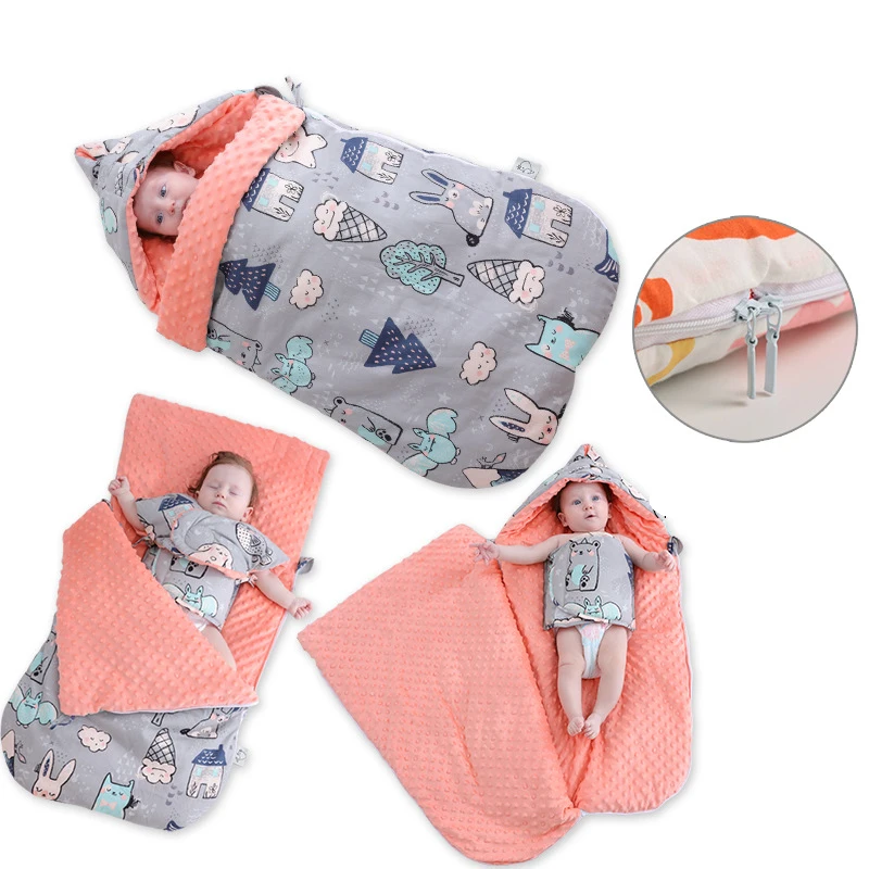 

Baby sleeping bag cotton anti-stunning autumn and winter thick dual-use baby blanket holding newborn pea bean blanket sleeping