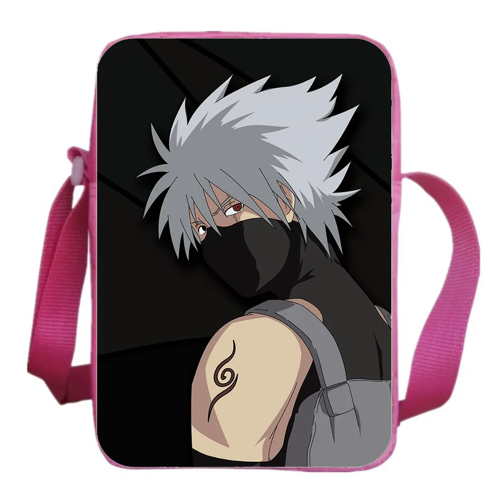 Japan Anime Shoulder Bags Uzumaki Sasuke Canvas Shoulder Bag Children Casual Messenger Sling Bags Crossbody Knapsack Kids Gifts