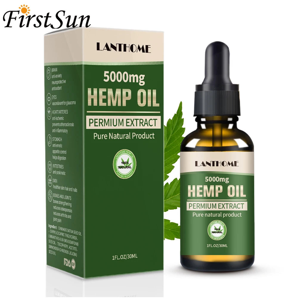 

30ml 100% Organic Hemp CBD Oil 5000mg Bio-active Hemp Seeds Oil Extract Drop for Pain Relief Reduce Anxiety Better Sleep Essence