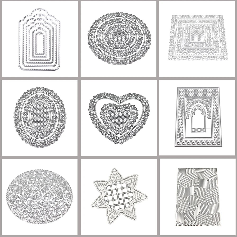 

Square Star Heart Rectangle Circle DIY Craft Metal Cutting Die Scrapbook Embossed Paper Card Album Craft Template Stencil Dies