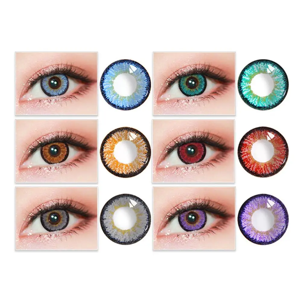 2 шт большой глаз красоты чистые цветные глаза линзы косметические очки для