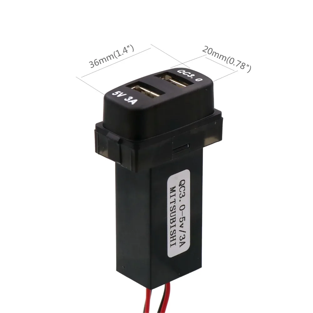 Автомобильное зарядное устройство QC3.0 + 5 В 3 А с USB-интерфейсом для Mitsubishi asx lancer