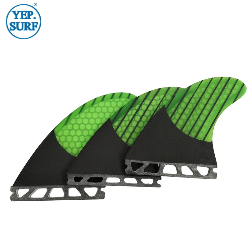 Surfboard Single Tabs M Fin Fiberglass Honeycomb Fins Carbon Fiber Orange/Green | Спорт и развлечения