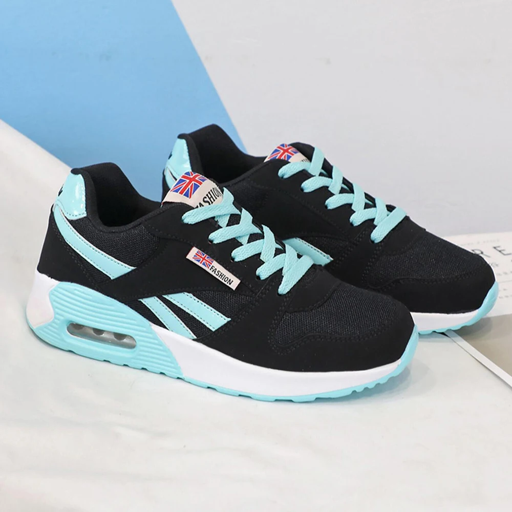 

2021 Women Cushion Sports Shoes Running Lace Up Ladies Shoes Girl Sneakers Tenis Casual Flats Lady