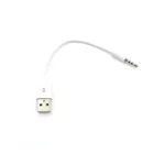 3,5 мм разъем AUX к USB 2.0 зарядное устройство Синхронизация данных аудио адаптер кабель для Apple IPod Shuffle 3rd 4th 5th 6th Gen MP3 MP4 шнур плеера