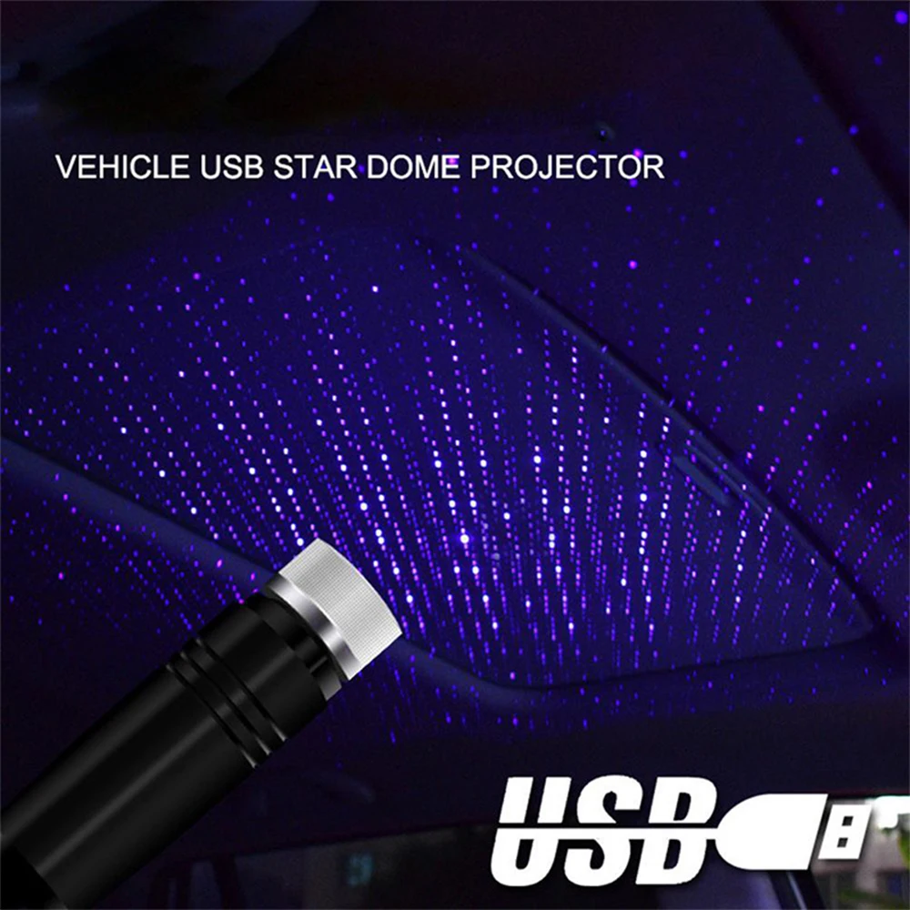 

USB Car Roof Ceiling Projector Star Night Light Romantic Atmosphere Decor Lamp