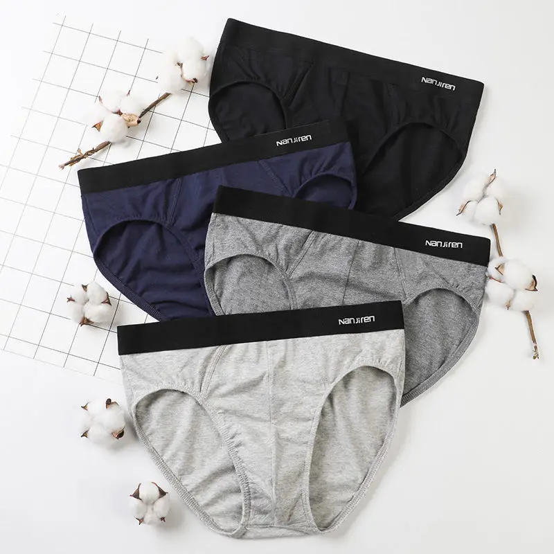 4PCS/LOT Briefs Men Cotton Underwear Men's Panties Underpants Men Briefs Cozy Male Comfortable Panties Sexy Men Shorts