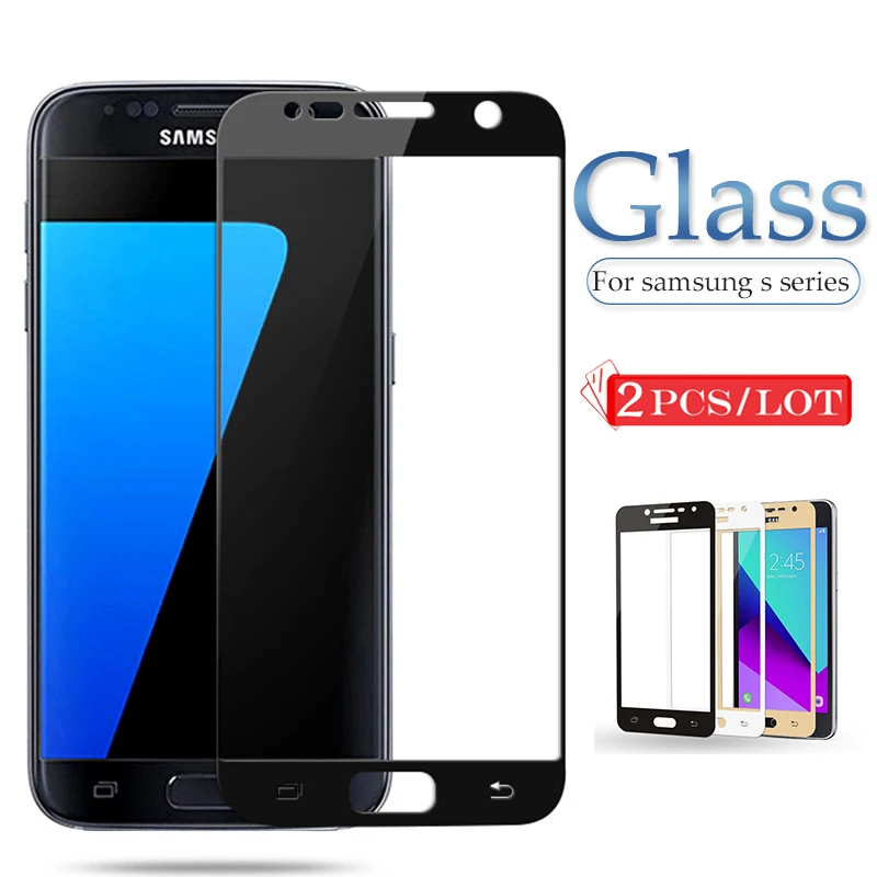 2 шт протектор экрана для samsung Galaxy S 7 стекло S5 S6 S7 закаленное sansung s 5 6 защитная