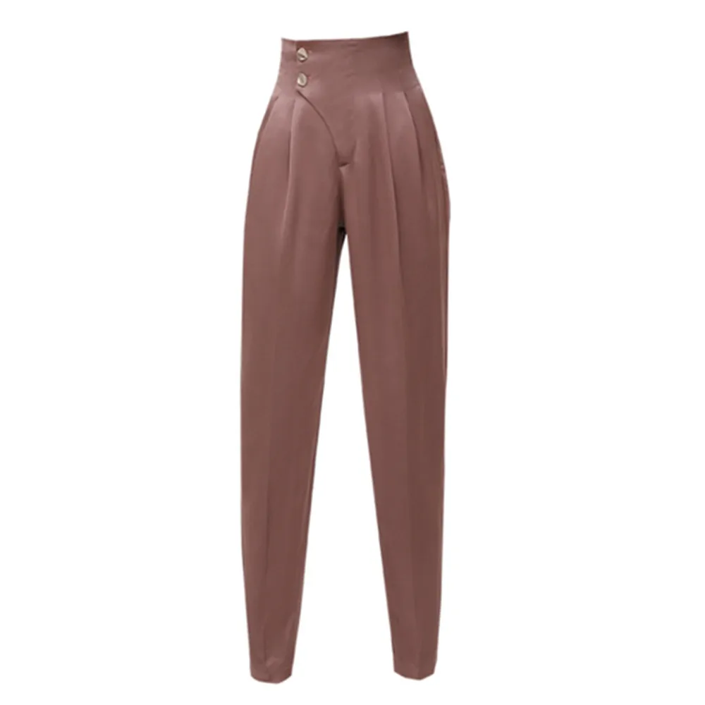 

Elegant Formal High Waist Harem Straight Pants Women Bottom 2022 New Spring OL Solid Fashion Loose Suit Trousers Female