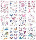 Водостойкие Мультяшные временные тату-наклейки для детей с изображением русалки единорога динозавра цветка бабочки