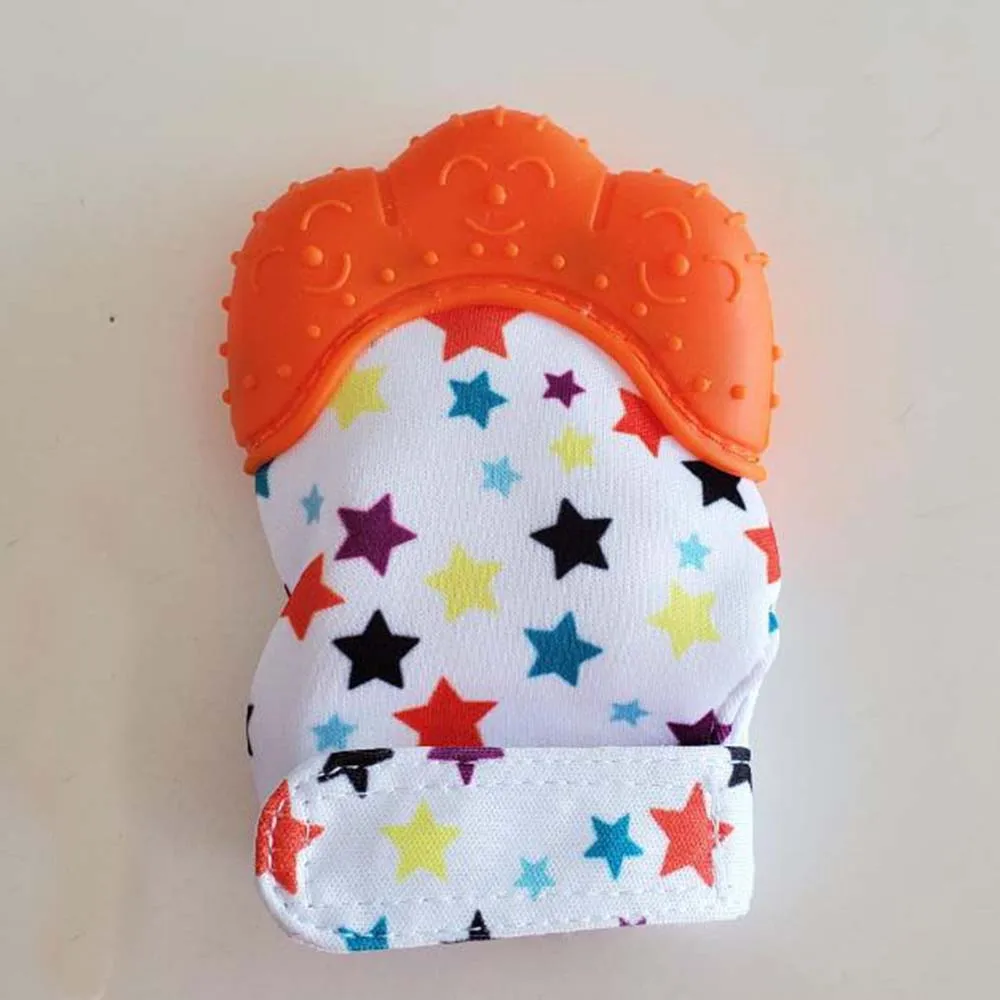 1Pcs Silicone Baby Teether Star Heart Teething Glove Wrapper Sound Chewable Toys | Мать и ребенок