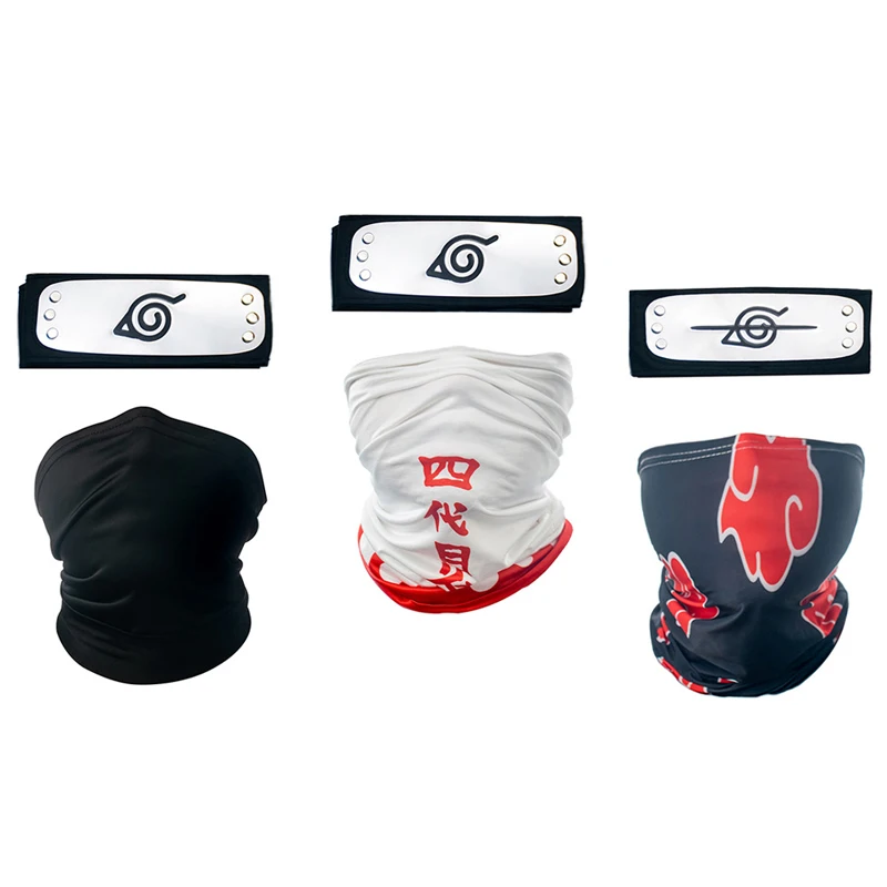 

Kakashi Hatake Face Mask Red Cloud Namikaze Konohagakurenosato Neck Headband Ninja Props Anime Cosplay Accessories Toy Gifts