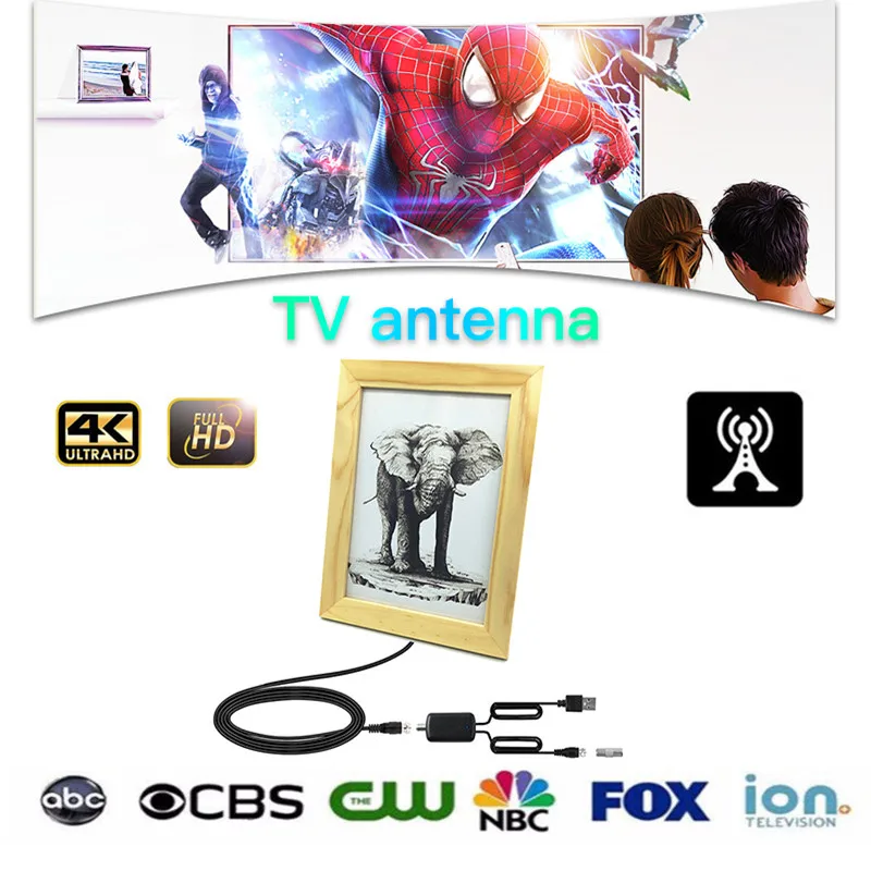 Цифровая HD ТВ антенна с рамкой DIY для помещений приемник усилителем сигнала DVB T2 4k