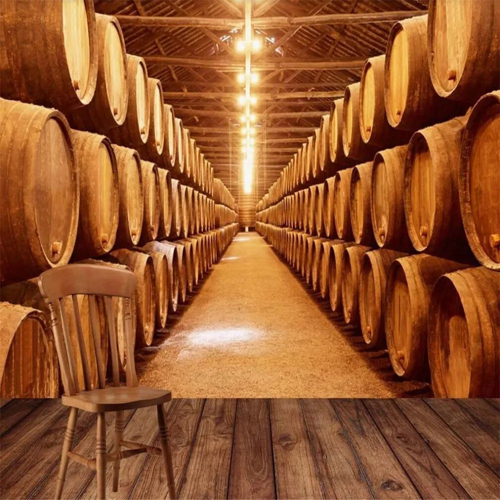Профессиональные пользовательские 3D обои Milofi Настенные с винным погребом бочом