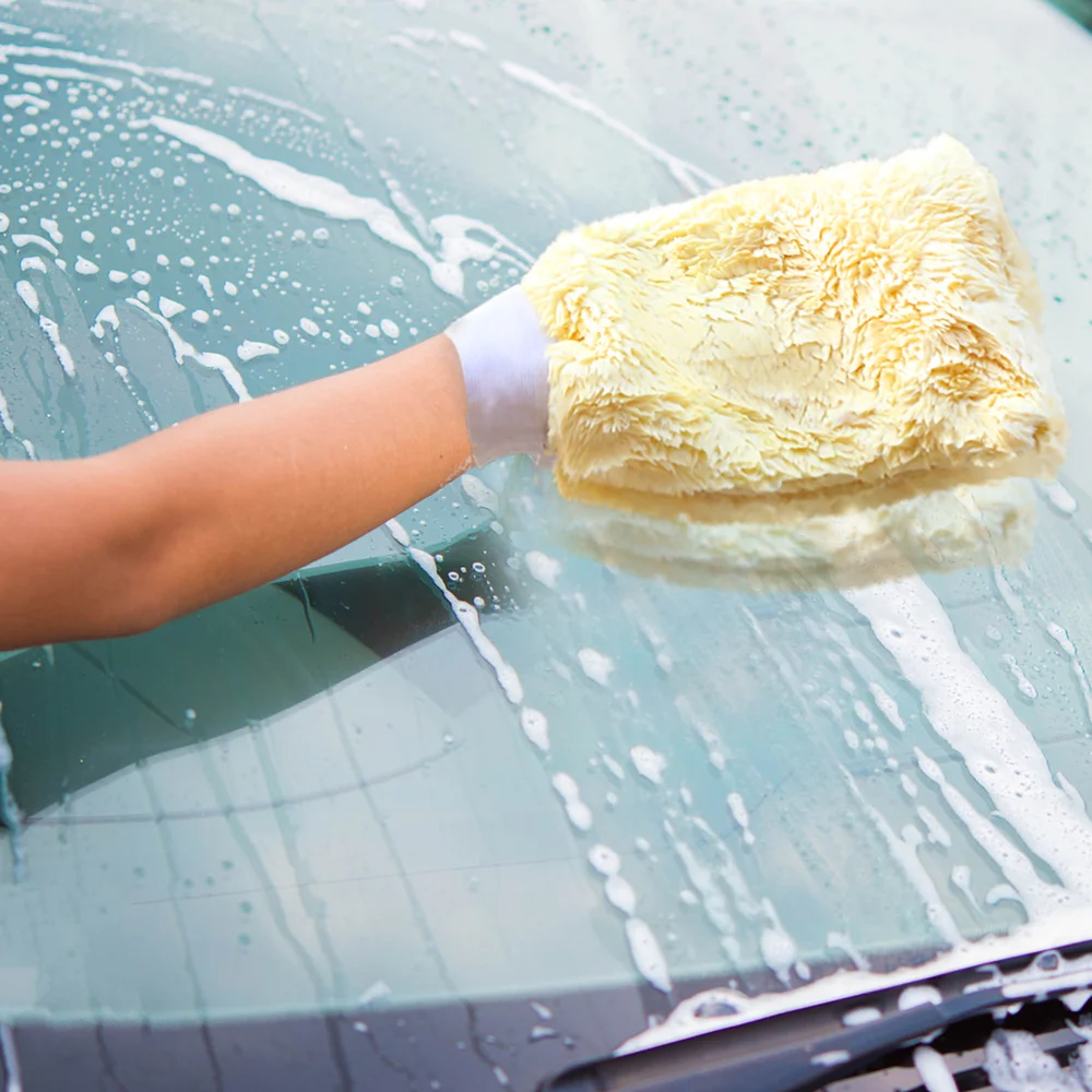 

2Pcs Imitation Wool Car Wash Mitt Double Side Car Wash Auto Cleaning Tool