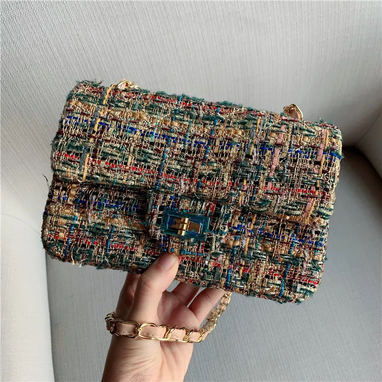 2019 осенняя и зимняя шерстяная тканая сумка маленькая квадратная из овчины