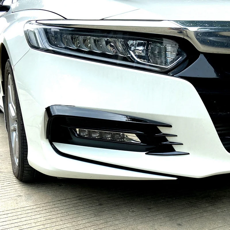 Для Honda Accord 10Th 2018-2020 глянцевый черный передний бампер Спойлеры Автомобильные