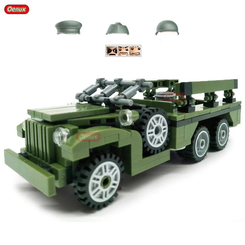 Oenux мировая война 2 Северная военная модель автомобиля MARK1 Танк Dodge WC63 Krupp Artillery 82 строительный блок кирпичные игрушки