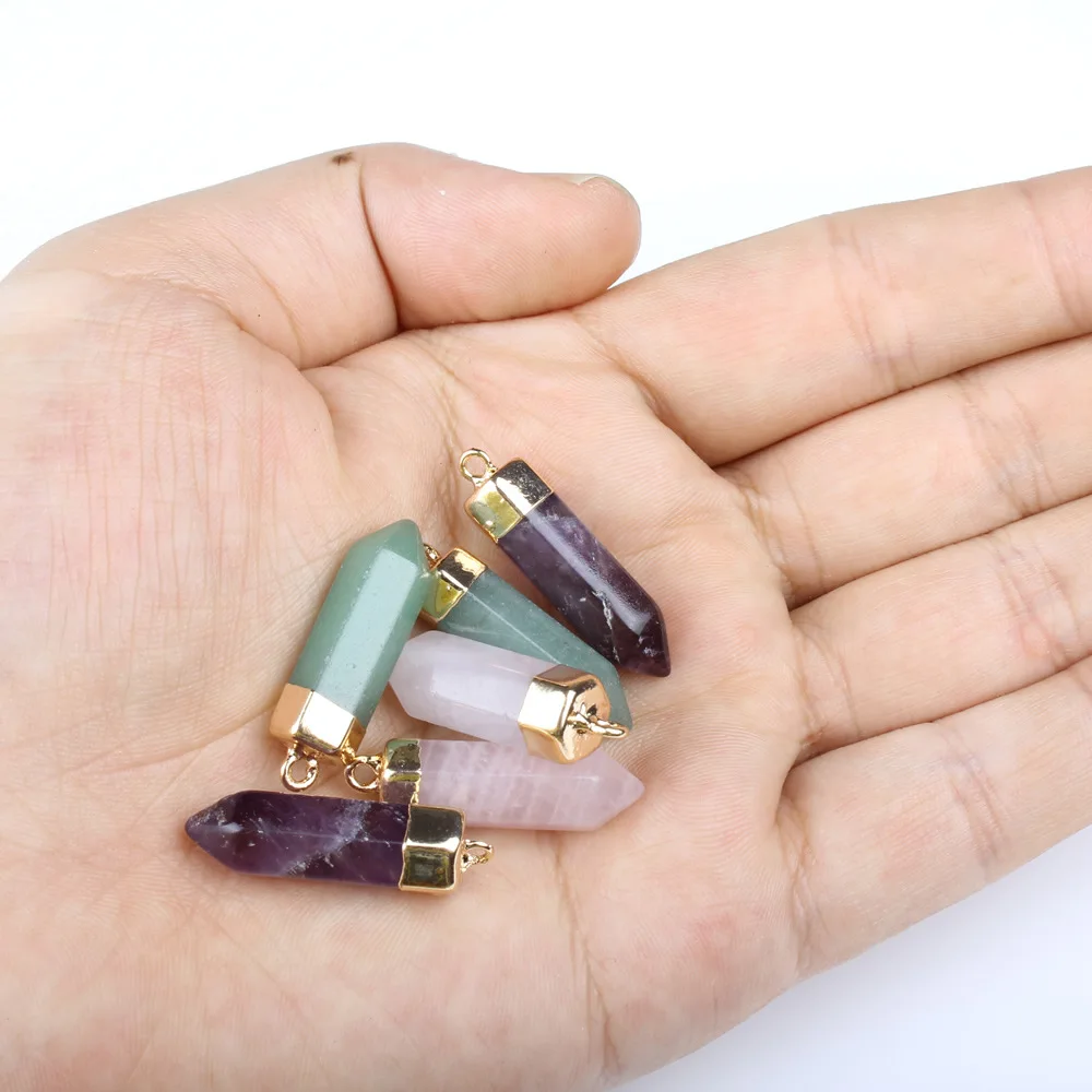 Модный кулон из полудрагоценных камней подвеска с шестигранными колоннами и Warhead