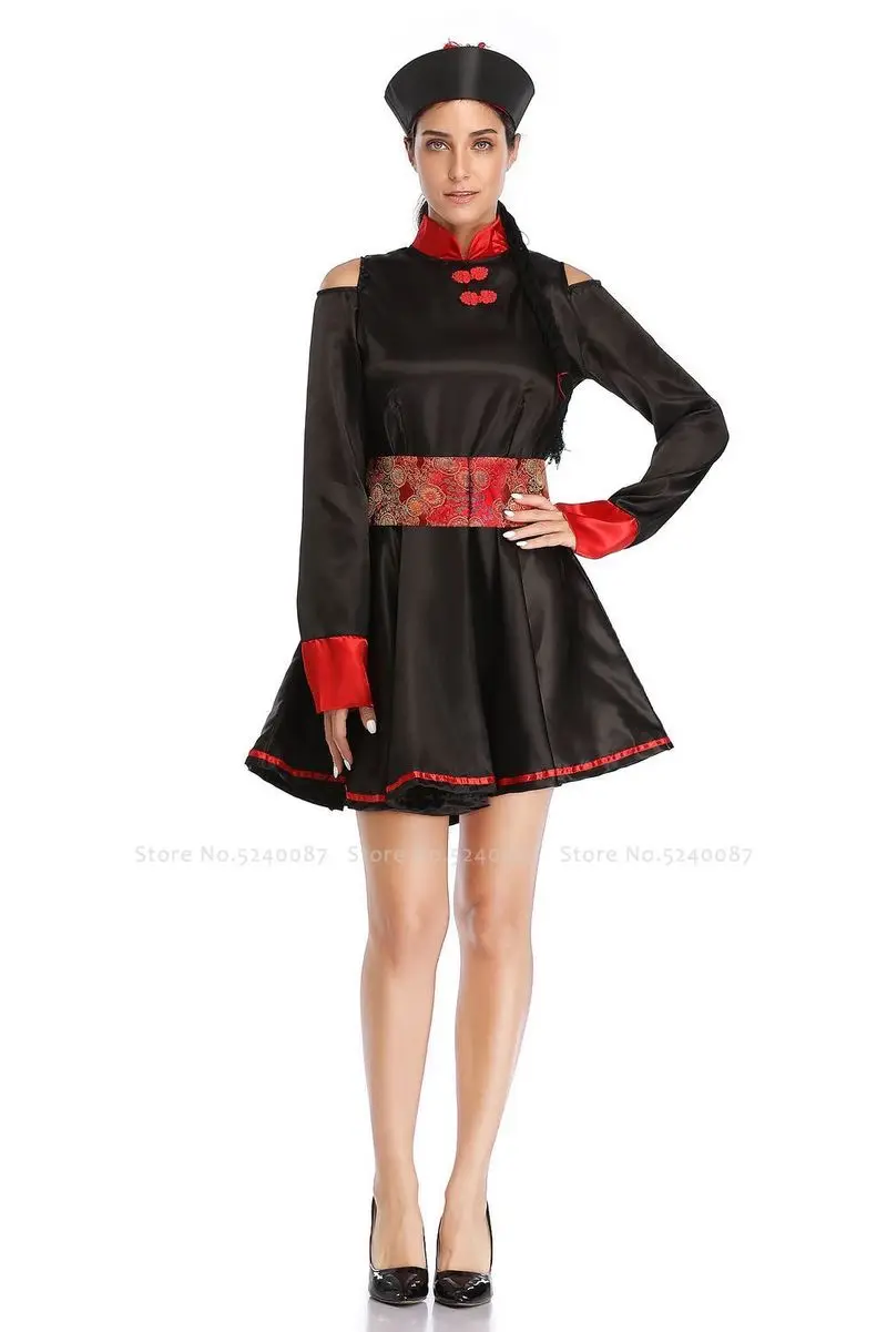 Хэллоуин китайская Династия Цин карнавал зомби косплей страшный костюм женский