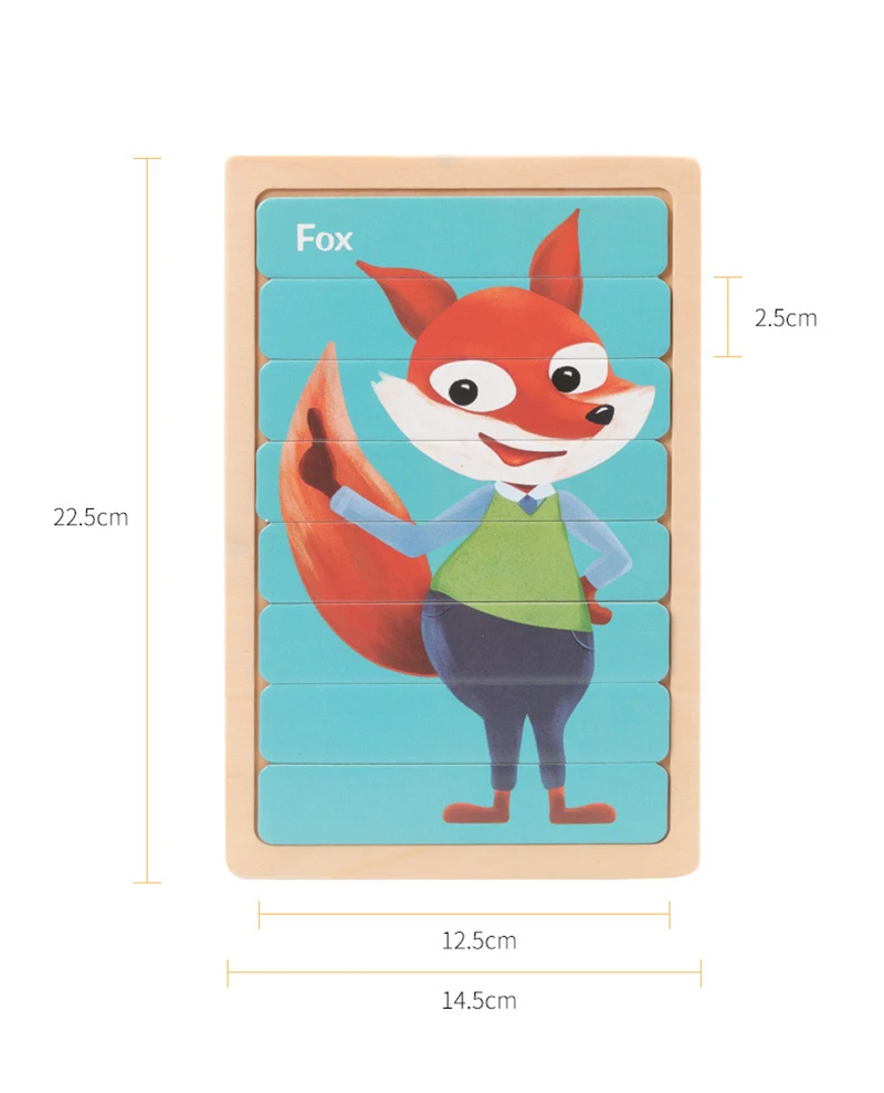 

Children Cute Wooden Puzzles Montessori Educational Toys Cartoon Animals Bar Puzzles Educational Toys Children Learning Toys