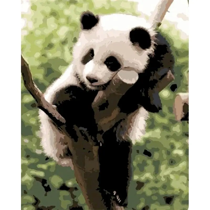 

RUOPOTY Painting By Numbers Animals Coloring By Numbers Panda Drawing On Canvas Acrylic Paints Home Decor Wall Art