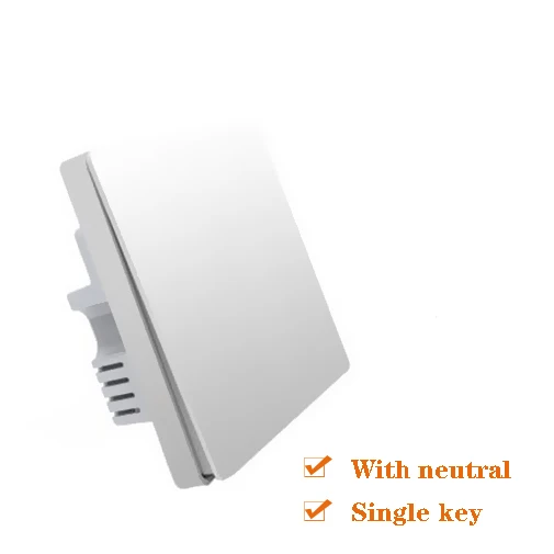 with neutral 1 Умный настенный выключатель Xiaomi Aqara, светильник управления, беспроводной переключатель Zigbee, нет, нейтральный, нулевой, пожарный провод, умный пульт дистанционного управления - Цвет: with neutral 1