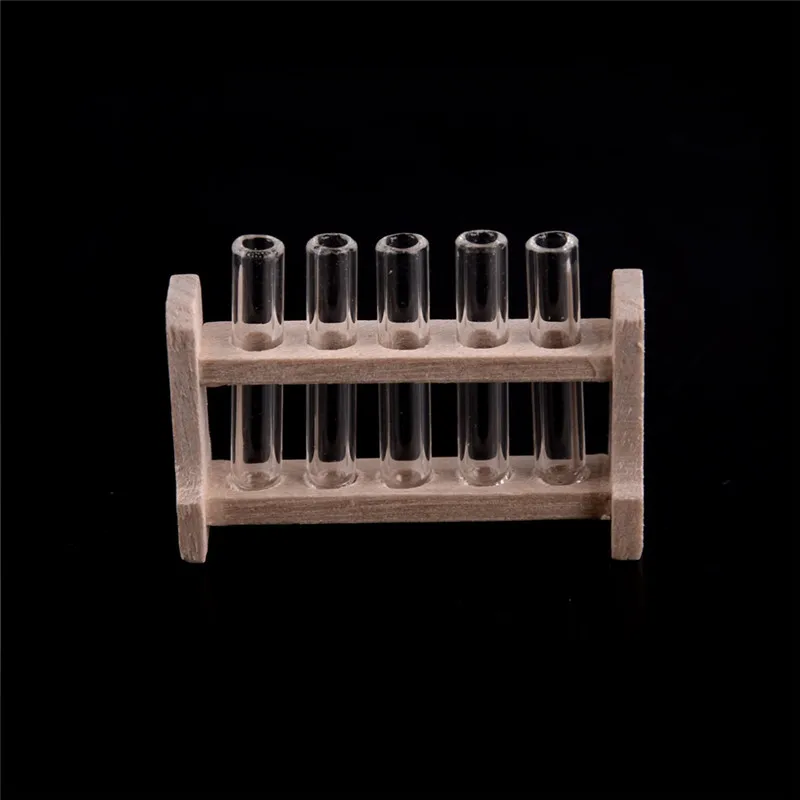 

Миниатюрная деревянная Пробирка для кукольного домика, стойка для пробирок, лабораторное украшение