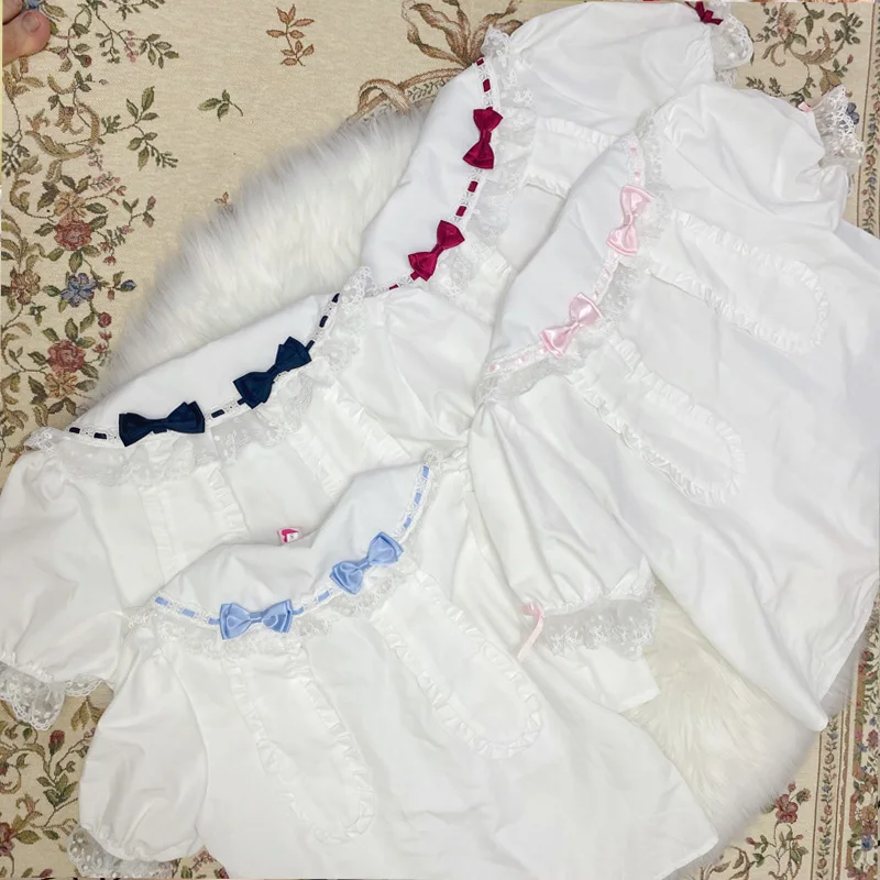 Летняя женская Милая рубашка в стиле &quotЛолита&quot модная кружевная милая блузка с