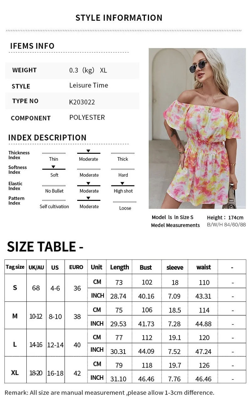 

Deenor 2021 Summer Sexy Women Off Shoulder Party Print Mini Dress Tie Dye Lotus Leaf Sleeve Dress Beach Vestidos Homewear