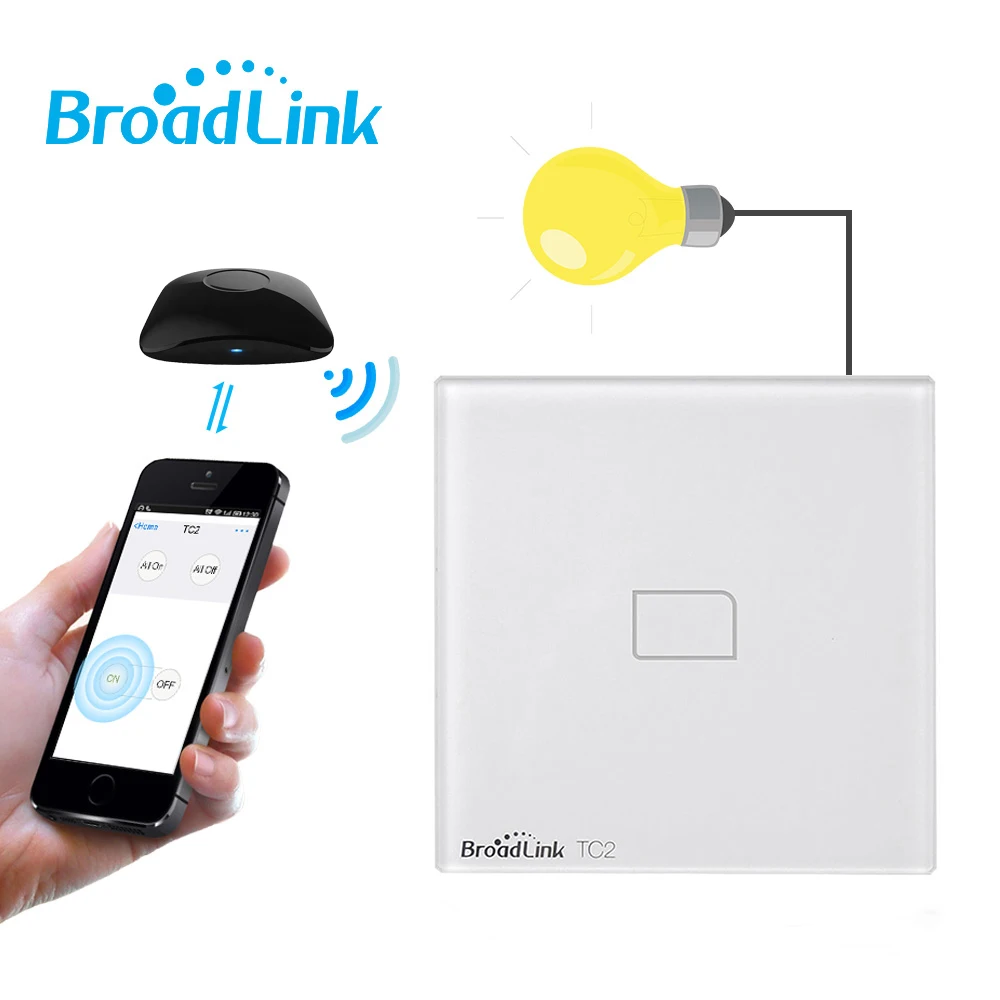 Broadlink TC2 1/2/3 банды Великобритании WiFi переключатель настенный сенсорный панельный