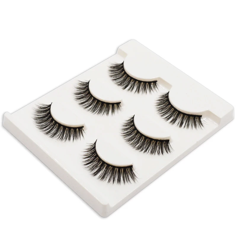 QSTY 3D New Fashion Style Mink Fake Eyelash For individual Makeup Natural Wispy Eyelashes Extension Hand Made False lashes 3DT25 | Красота и