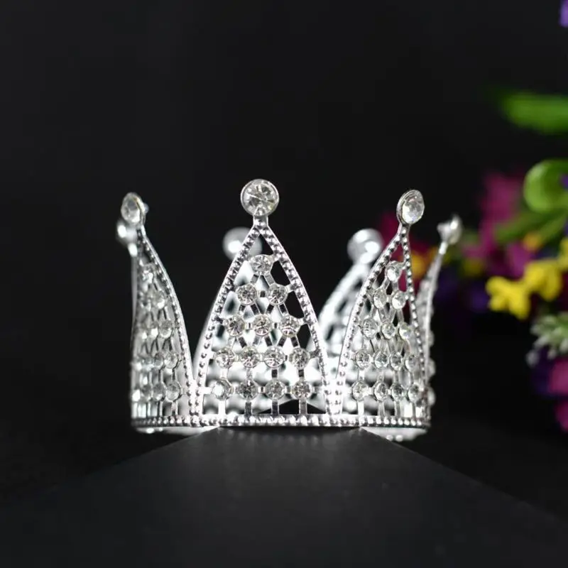 

Baby Hexagon Luxury Rhinestone Crown Mini Tiara Wedding Hair Accessories Princess Girls Birthday Party Headband Decorations