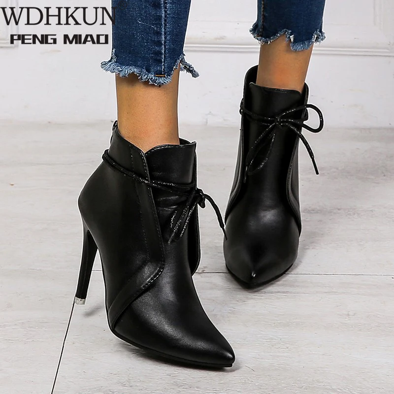 

Женские остроносые ботинки на шпильке, Бежевые ботинки на высоком каблуке, в европейском и американском стиле, новинка 2021