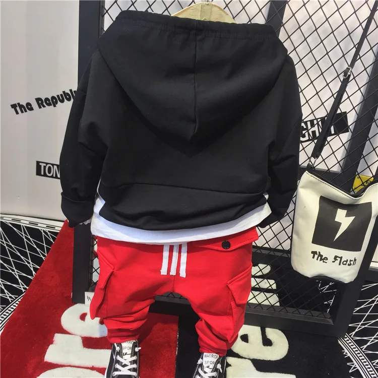 Комплект из 2 предметов Модный комплект одежды для мальчиков толстовка с