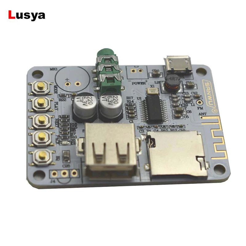 HF182 стерео Bluetooth V2.1 плата цифрового усилителя с USB слотом для TF карты