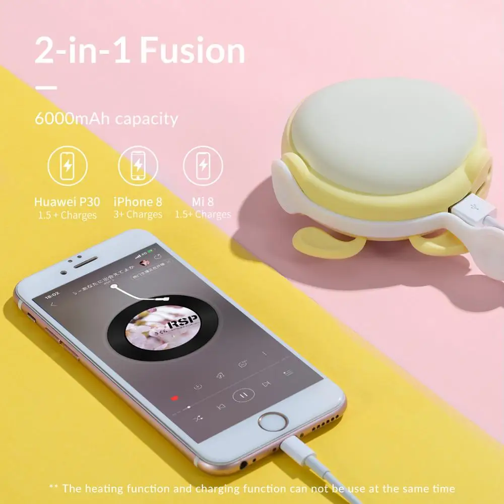 ORICO мини грелка для рук 6000 мА/ч перезаряжаемый карманный обогреватель