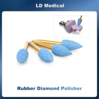 4pcslot dental ceramic diamond polisher grinding head stone grinder zirconia ceramics crowns polisher quick polishing tools