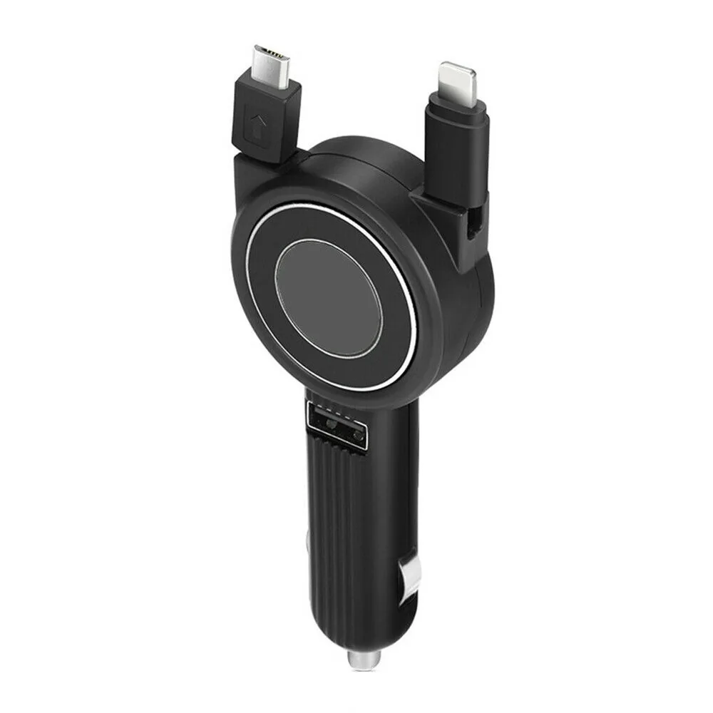 3 в 1 Автомобильное зарядное устройство для Samsung iPhone Android Micro USB Type C портативный